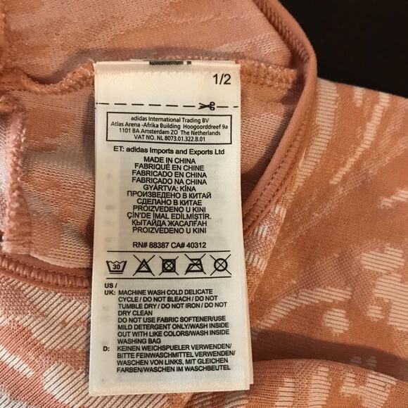 Adidas by Stella McCartney Parley Pink/White Long-Sleeved Yoga Top - Size Medium - Picture 11 of 13